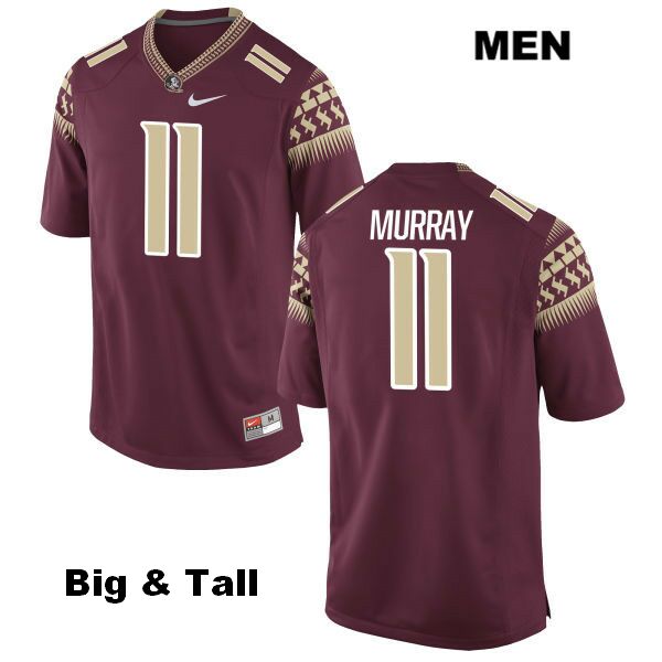Men's NCAA Nike Florida State Seminoles #11 Nyqwan Murray College Big & Tall Red Stitched Authentic Football Jersey WXV0469KT